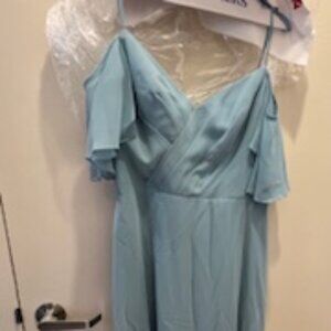 Sorella Vita Blue Flutter Sleeve Formal Maxi Dress – Bridesmaid